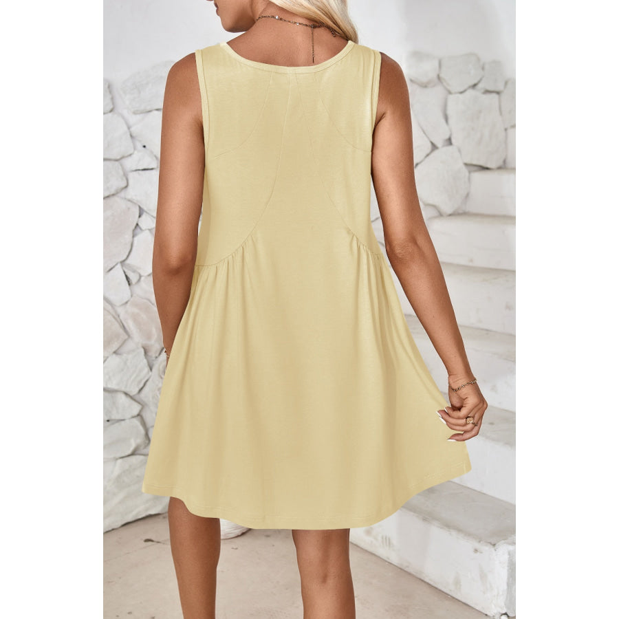 Plunge Wide Strap Mini Tank Dress Apparel and Accessories