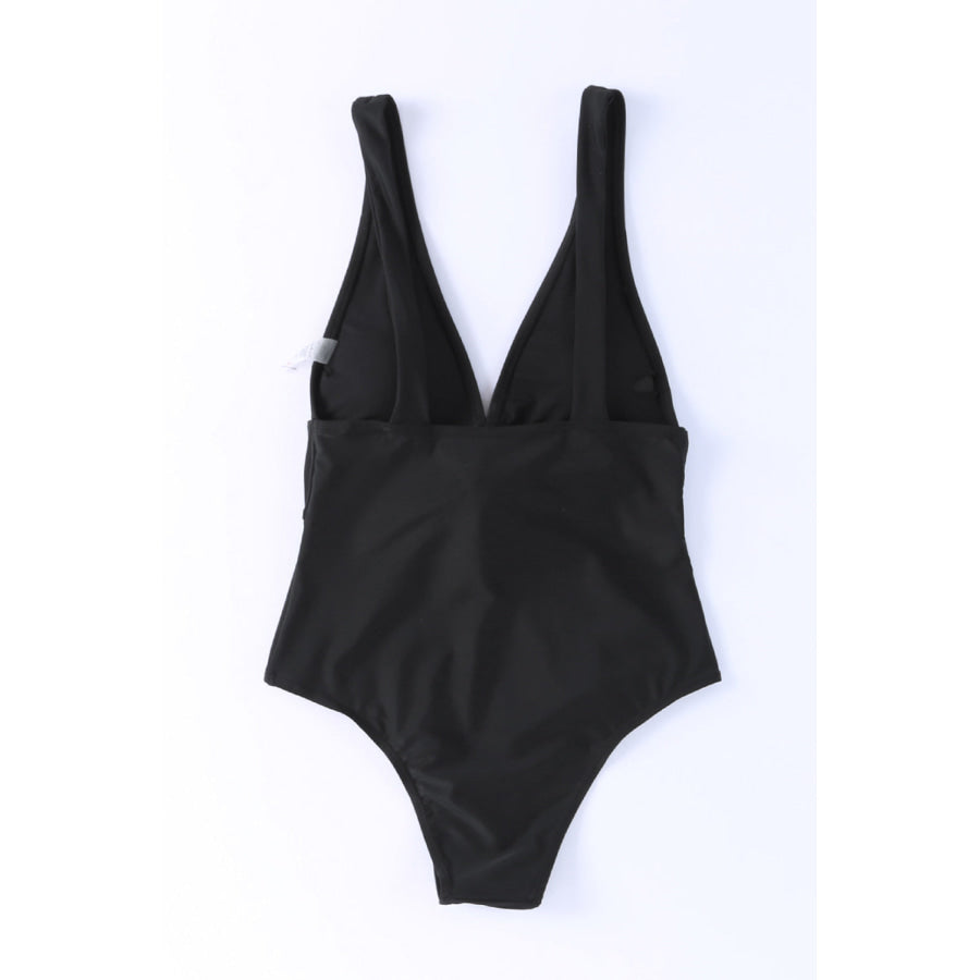 Plunge Wide Strap One-Piece Swimwear Apparel and Accessories