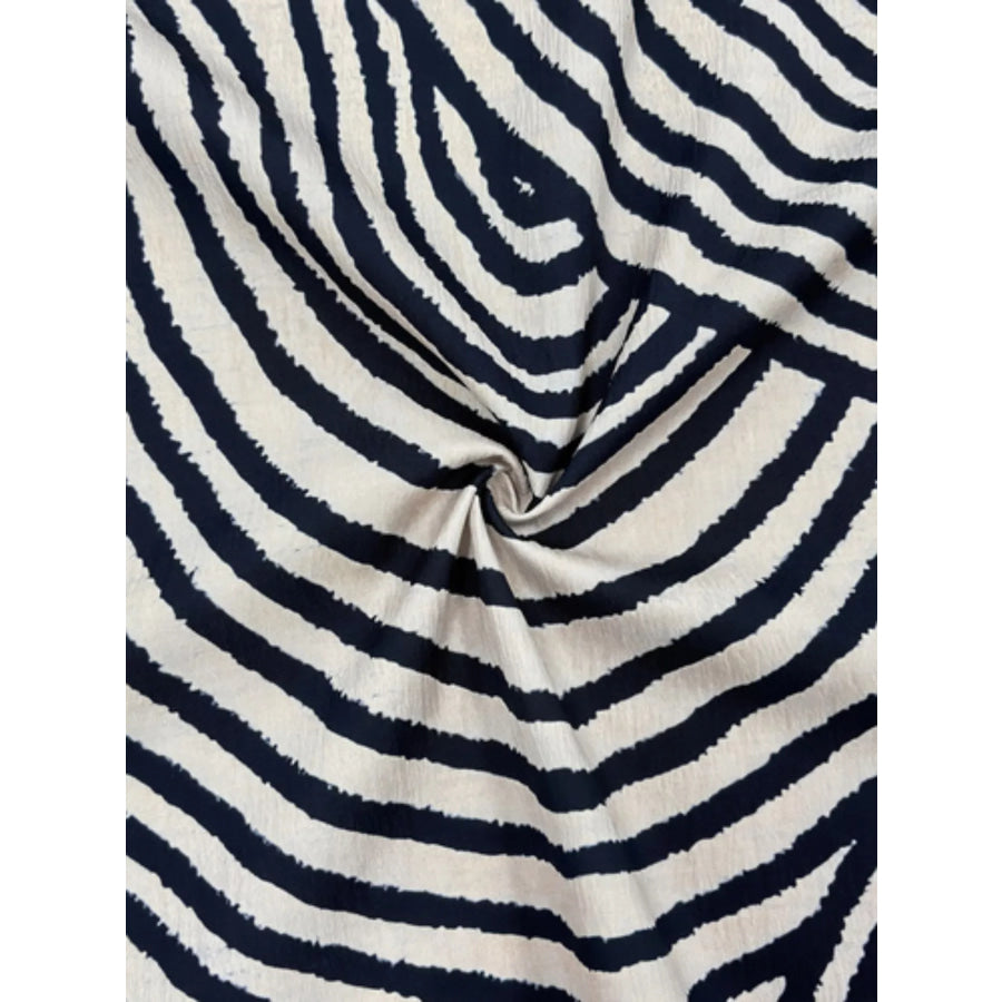 Plus Size Abstract Zebra Print Button-Down Shirt Apparel and Accessories