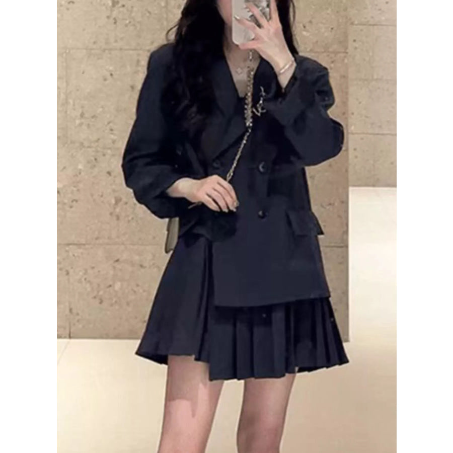 Plus Size Asymmetrical Pleated Blazer Dress Apparel and Accessories