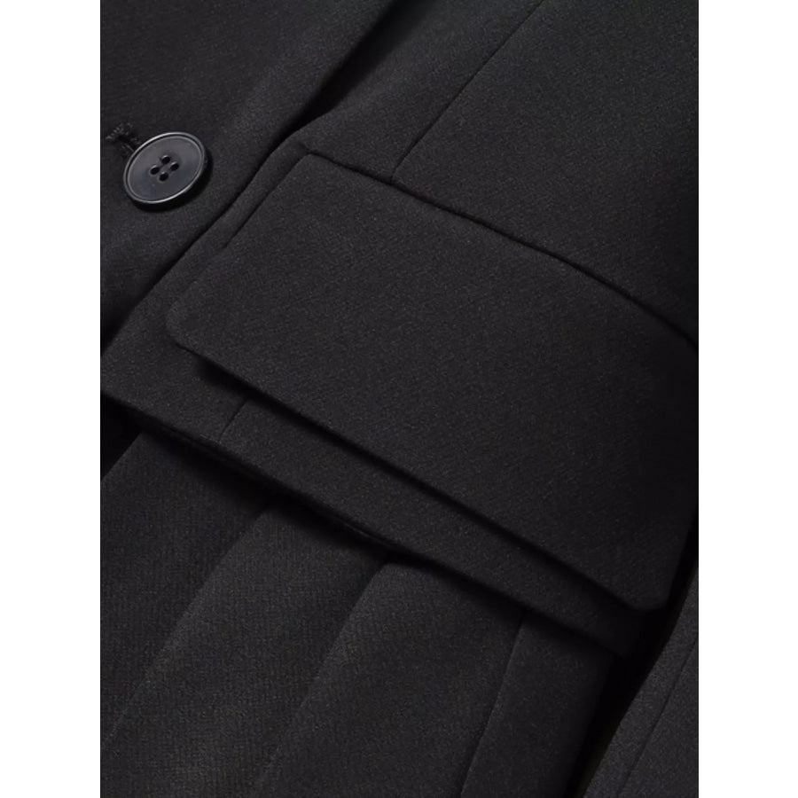 Plus Size Asymmetrical Pleated Blazer Dress Apparel and Accessories