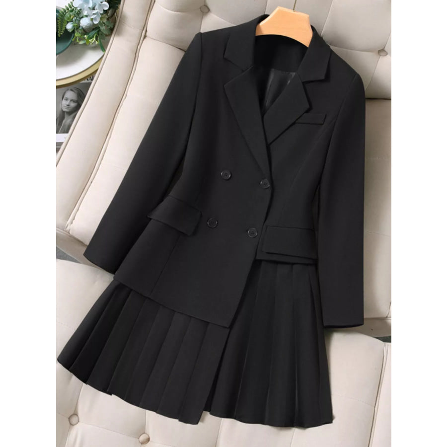 Plus Size Asymmetrical Pleated Blazer Dress Apparel and Accessories
