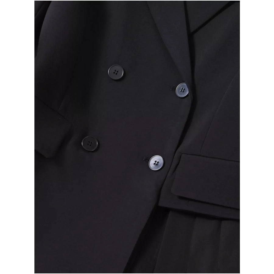 Plus Size Asymmetrical Pleated Blazer Dress Apparel and Accessories