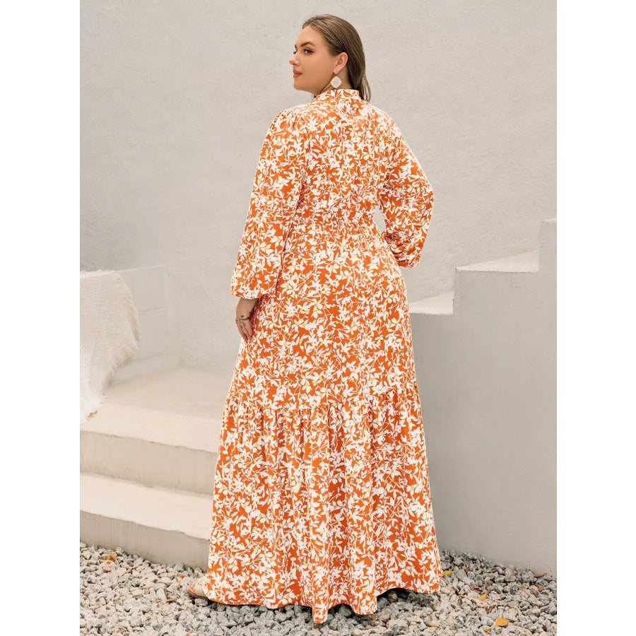 Plus Size Boho Floral Print Maxi Dress Apparel and Accessories