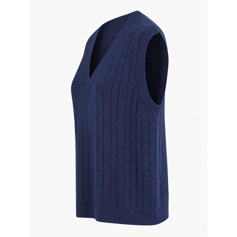 Plus Size Cable Knit Sweater Vest Apparel and Accessories