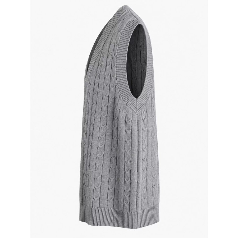 Plus Size Cable Knit Sweater Vest Apparel and Accessories