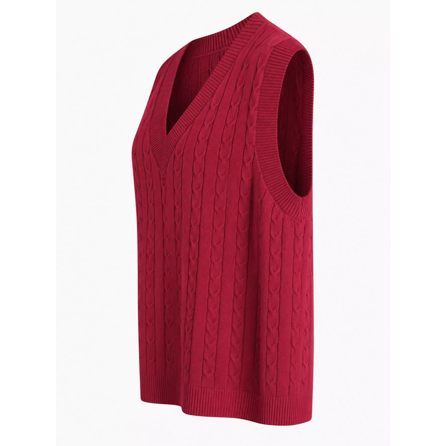 Plus Size Cable Knit Sweater Vest Apparel and Accessories