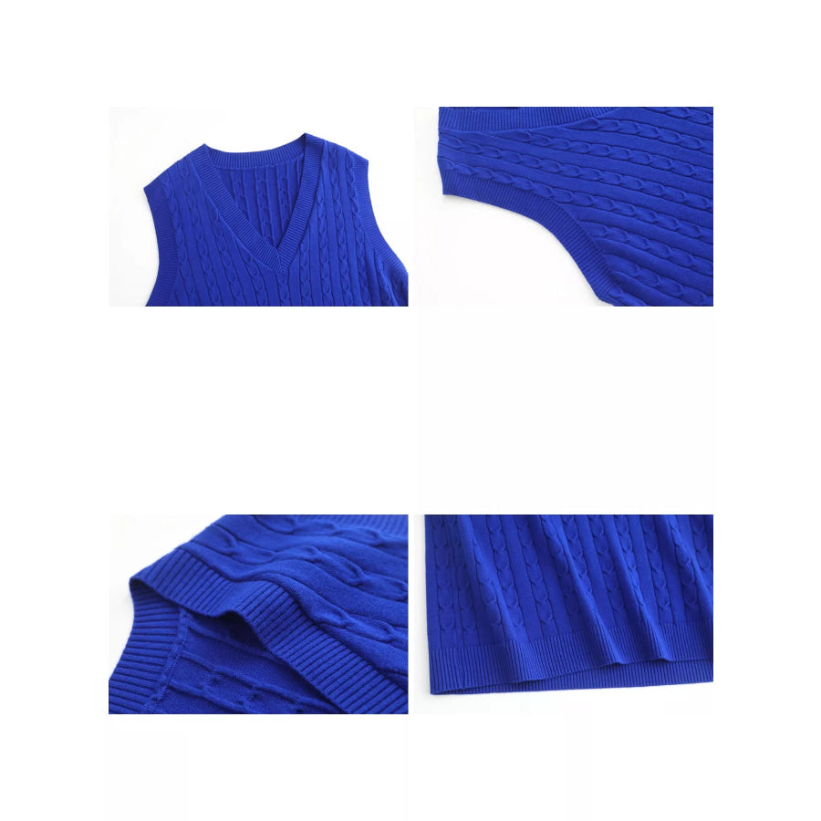 Plus Size Cable Knit Sweater Vest Apparel and Accessories