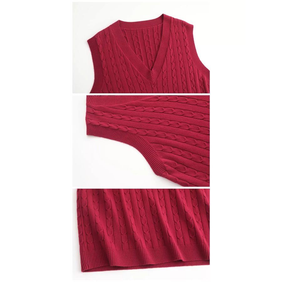Plus Size Cable Knit Sweater Vest Apparel and Accessories