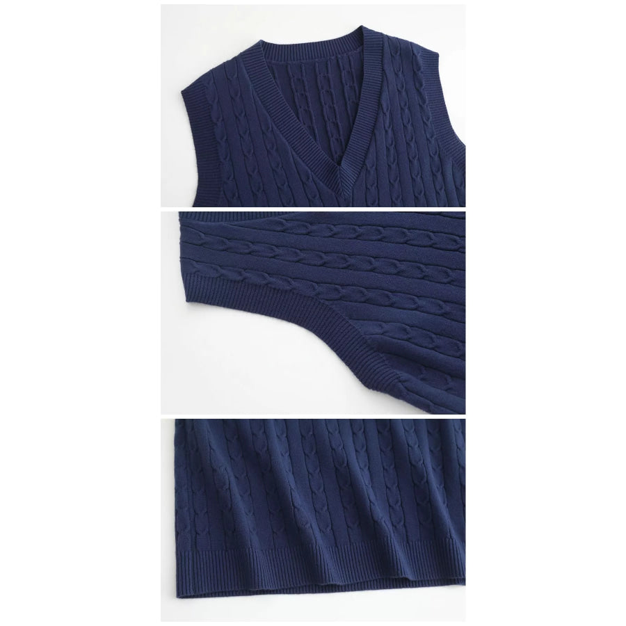 Plus Size Cable Knit Sweater Vest Apparel and Accessories