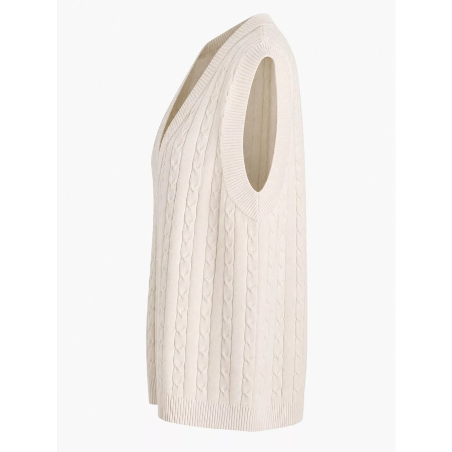 Plus Size Cable Knit Sweater Vest Apparel and Accessories