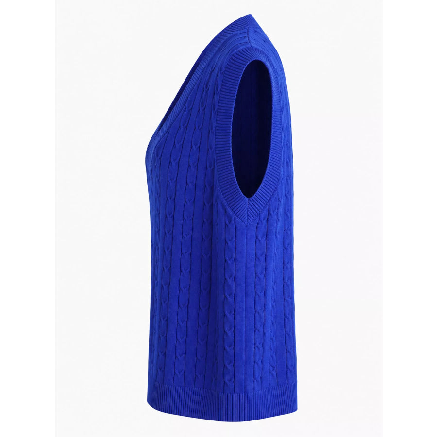 Plus Size Cable Knit Sweater Vest Apparel and Accessories