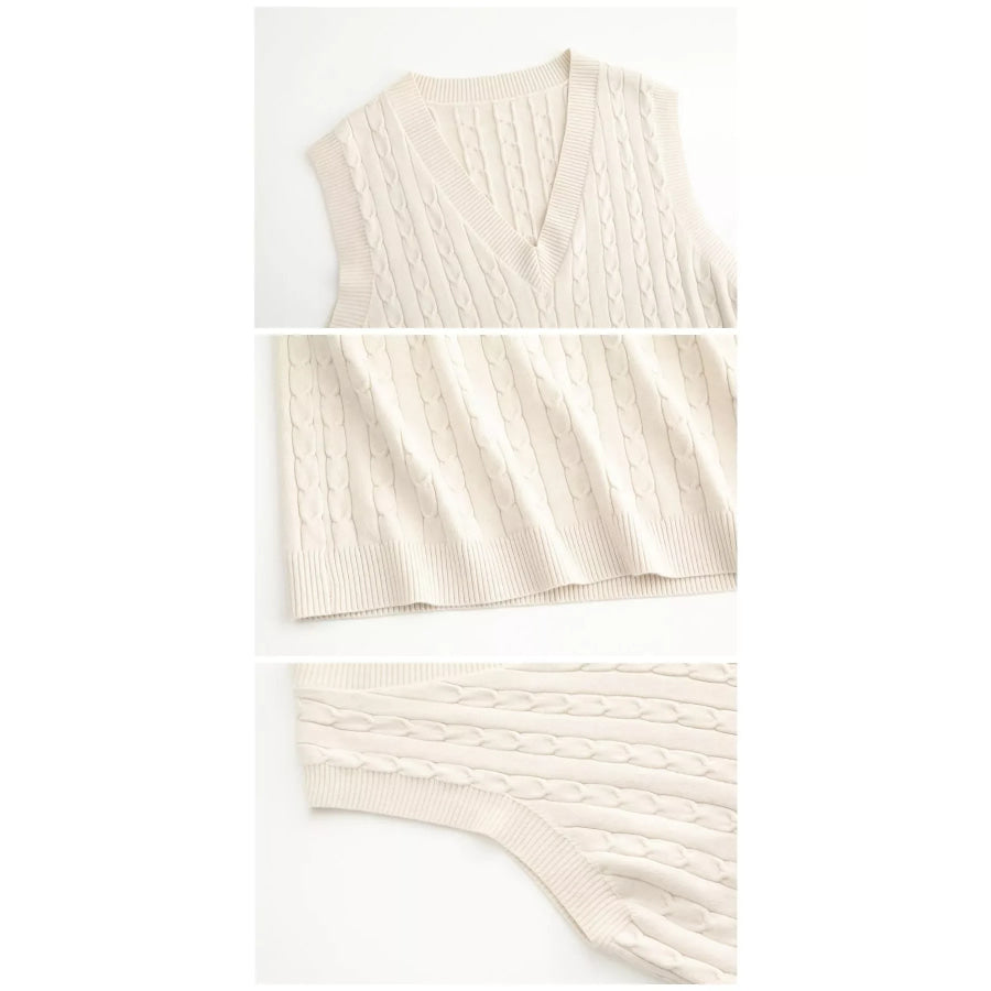Plus Size Cable Knit Sweater Vest Apparel and Accessories