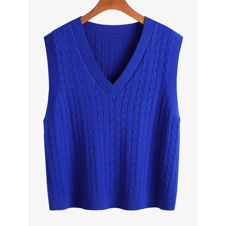 Plus Size Cable Knit Sweater Vest Apparel and Accessories