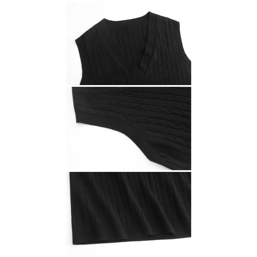 Plus Size Cable Knit Sweater Vest Apparel and Accessories