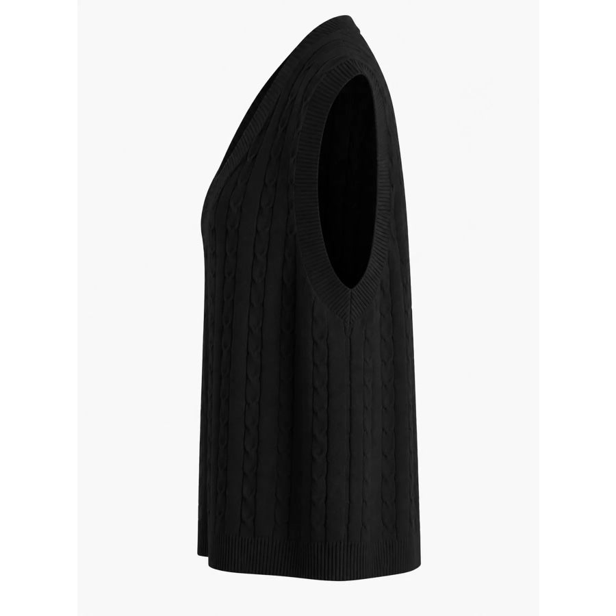 Plus Size Cable Knit Sweater Vest Apparel and Accessories