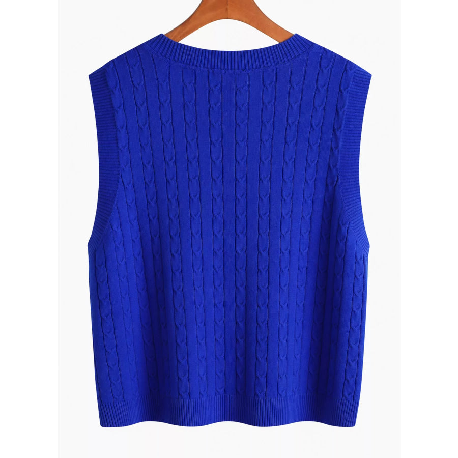 Plus Size Cable Knit Sweater Vest Apparel and Accessories
