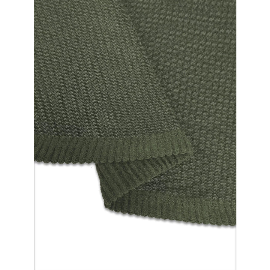 Plus Size Casual Corduroy Button-Down Hooded Jacket Apparel and Accessories