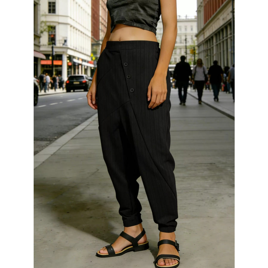 Plus Size Casual Elastic Waist Harem Pants Apparel and Accessories