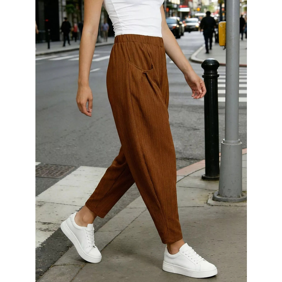 Plus Size Casual Elastic Waist Harem Pants Apparel and Accessories