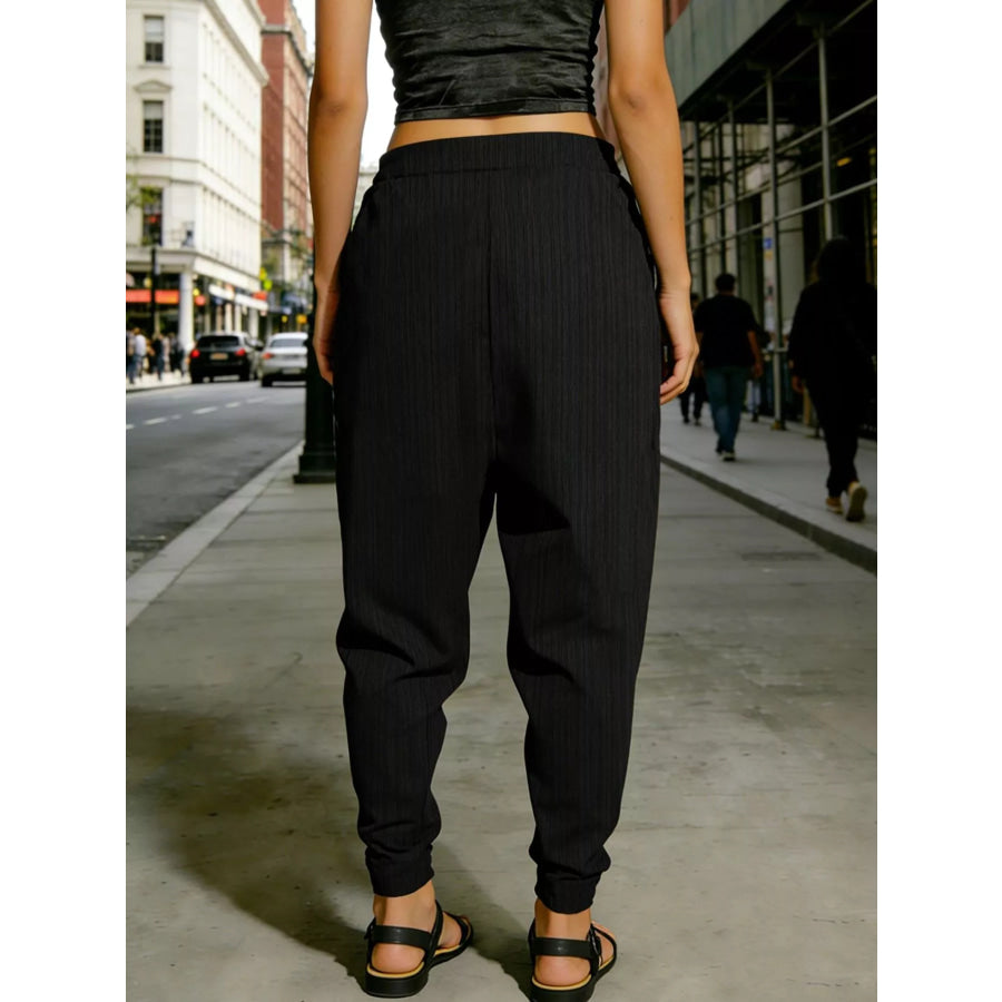 Plus Size Casual Elastic Waist Harem Pants Apparel and Accessories