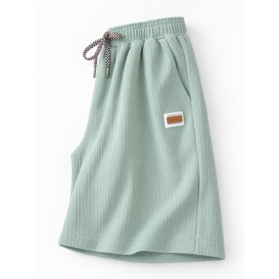 Plus Size Checkerboard Drawstring Casual Shorts Apparel and Accessories