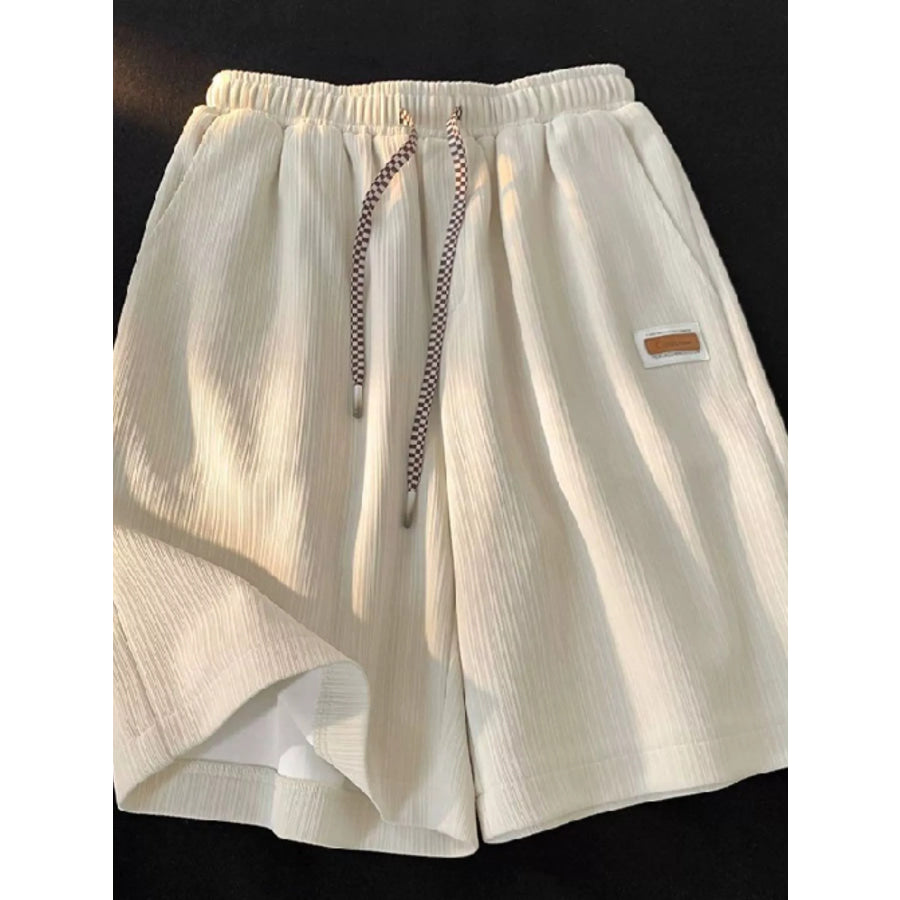 Plus Size Checkerboard Drawstring Casual Shorts Apparel and Accessories