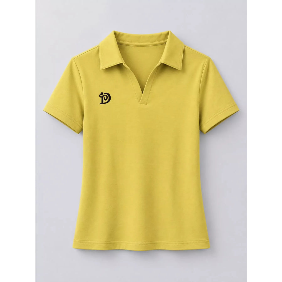 Plus Size Collared Neck Short-Sleeve Polo Apparel and Accessories