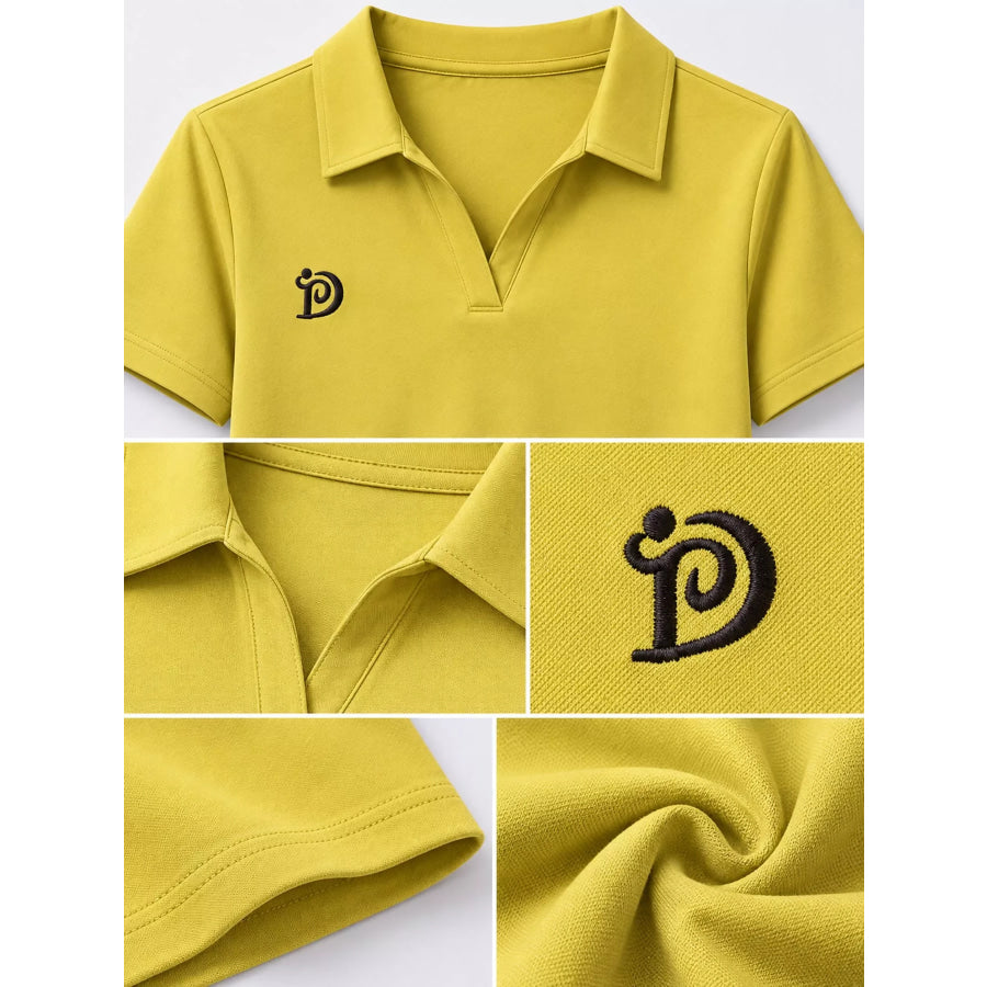 Plus Size Collared Neck Short-Sleeve Polo Apparel and Accessories