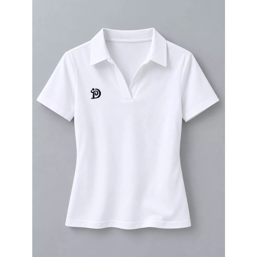 Plus Size Collared Neck Short-Sleeve Polo Apparel and Accessories