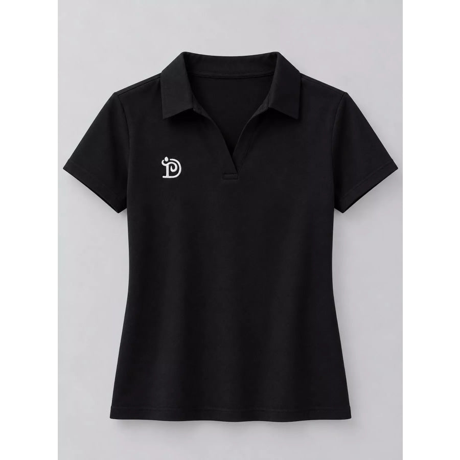 Plus Size Collared Neck Short-Sleeve Polo Apparel and Accessories