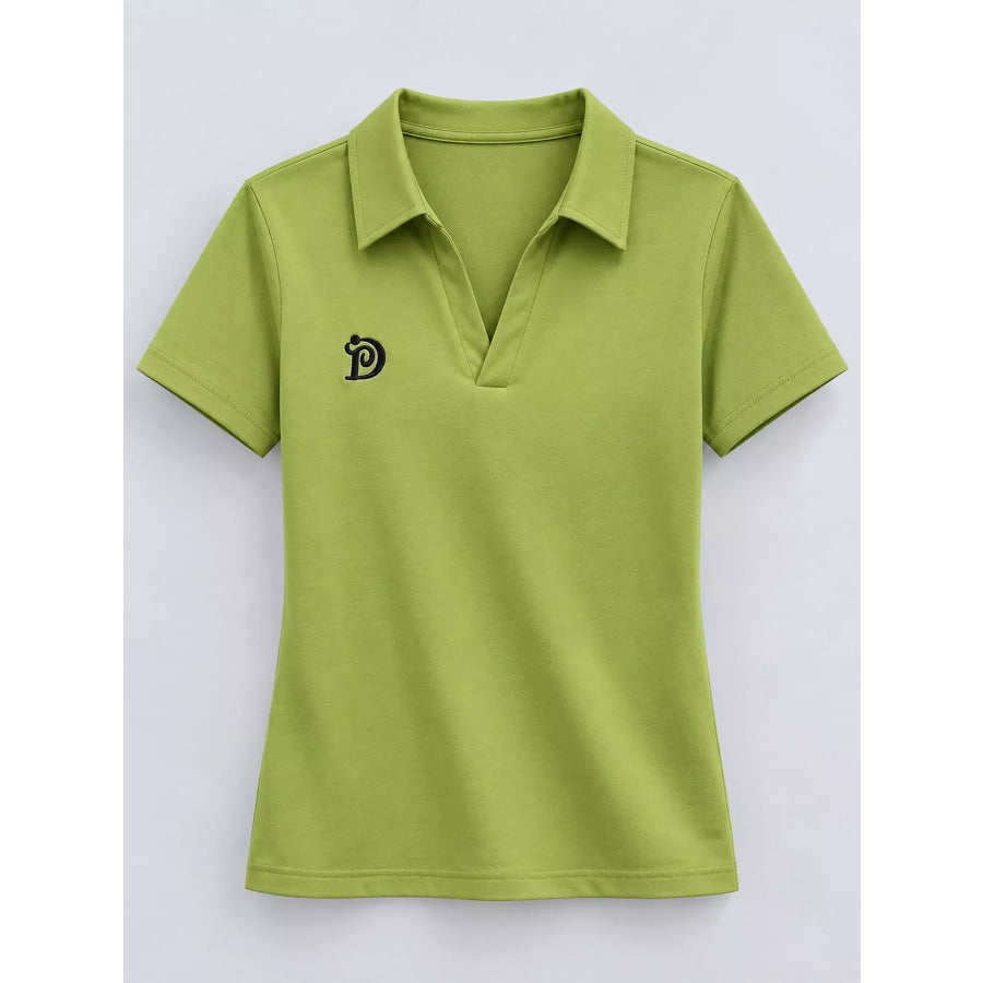 Plus Size Collared Neck Short-Sleeve Polo Apparel and Accessories