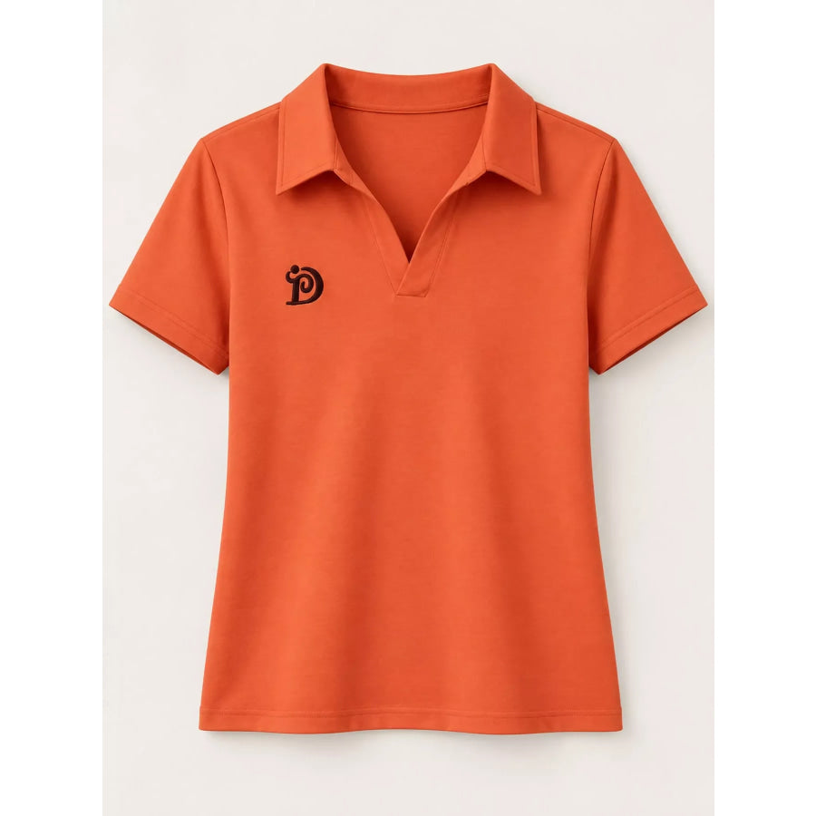 Plus Size Collared Neck Short-Sleeve Polo Apparel and Accessories