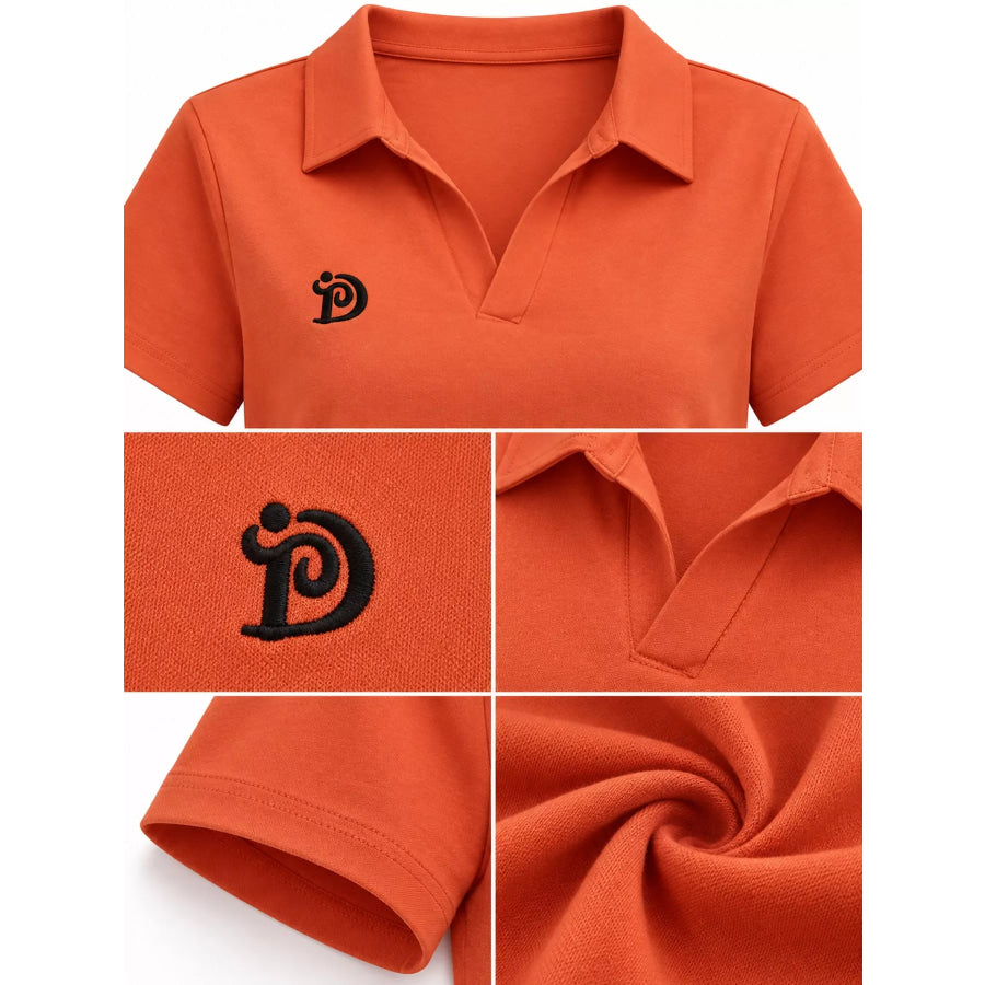 Plus Size Collared Neck Short-Sleeve Polo Apparel and Accessories