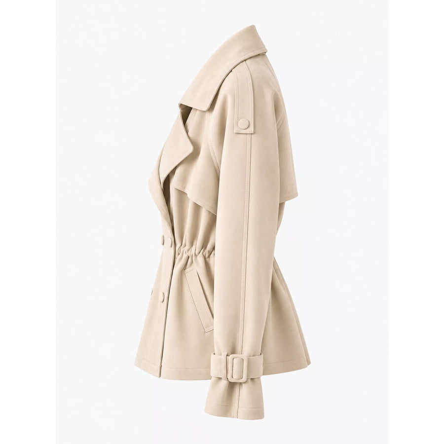 Plus Size Double Breasted Long Sleeve Jacket Apparel and Accessories