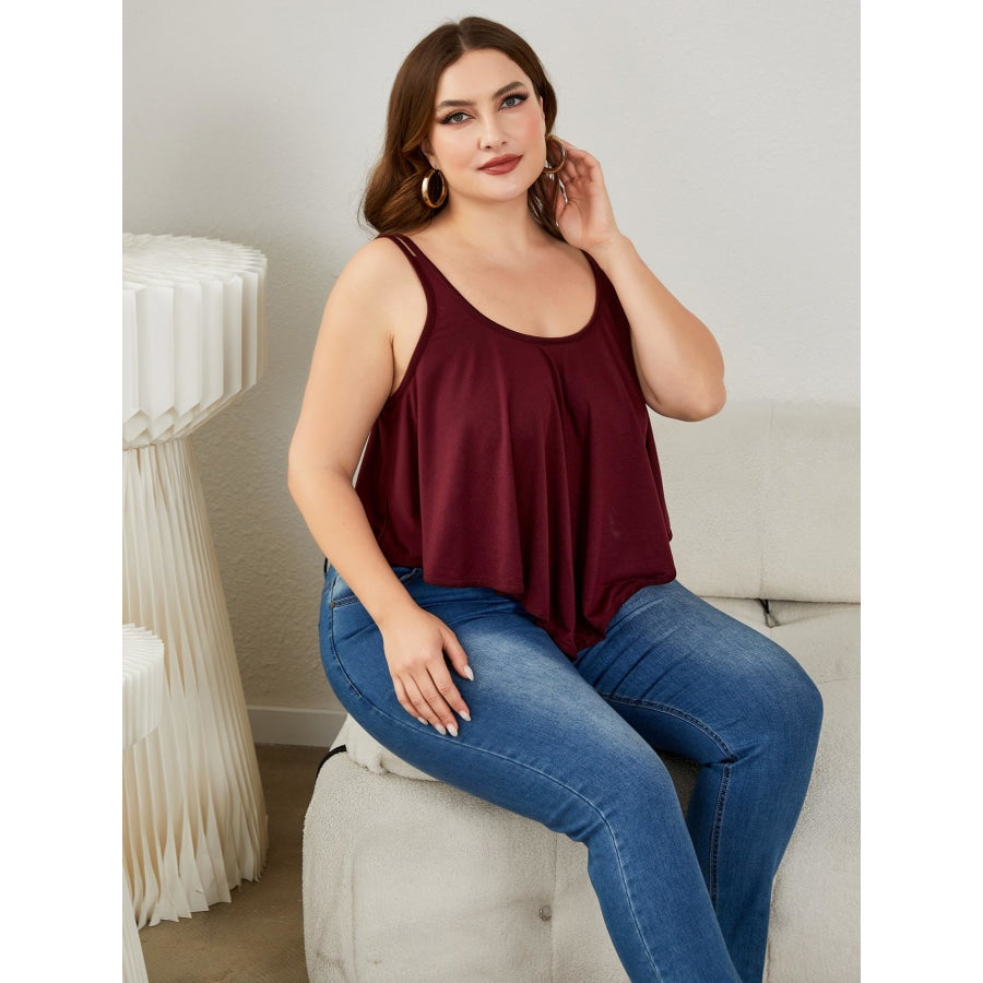 Plus Size Double-Strap Scoop Neck Cami