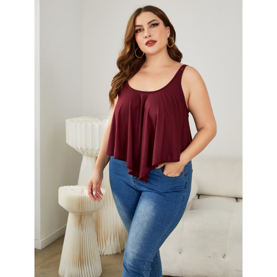 Plus Size Double-Strap Scoop Neck Cami