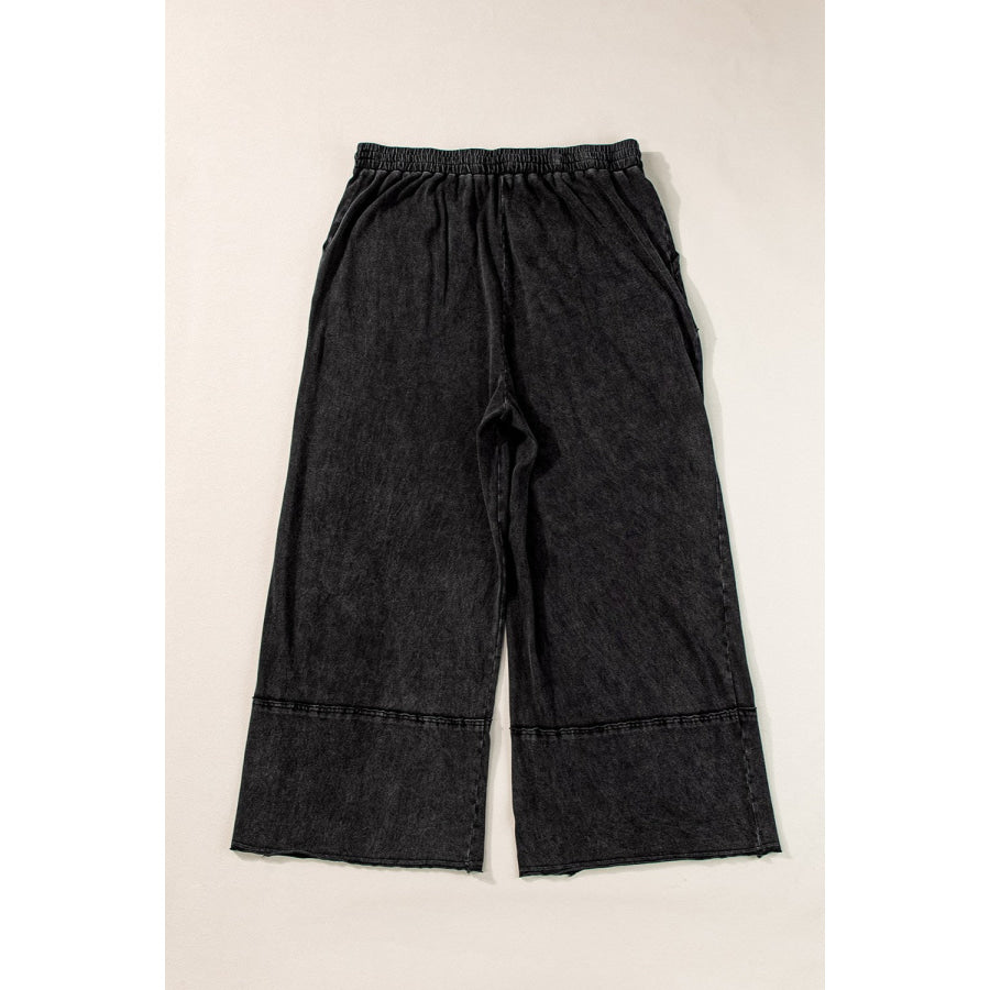 Plus Size Drawstring Wide Leg Pants Apparel and Accessories