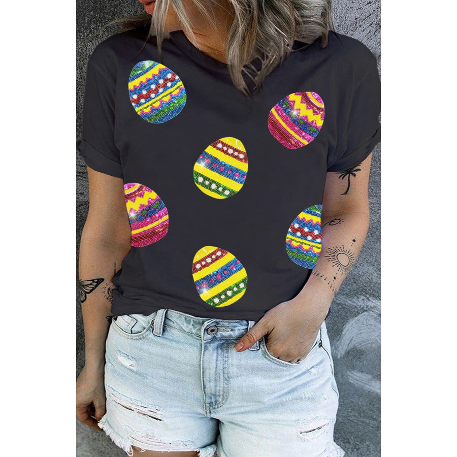 Plus Size Easter Round Neck Short Sleeve T-Shirt Apparel and Accessories
