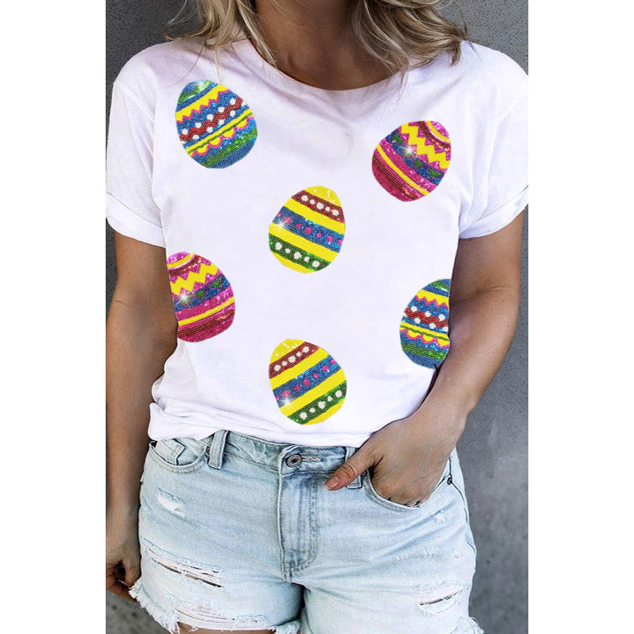 Plus Size Easter Round Neck Short Sleeve T-Shirt Apparel and Accessories