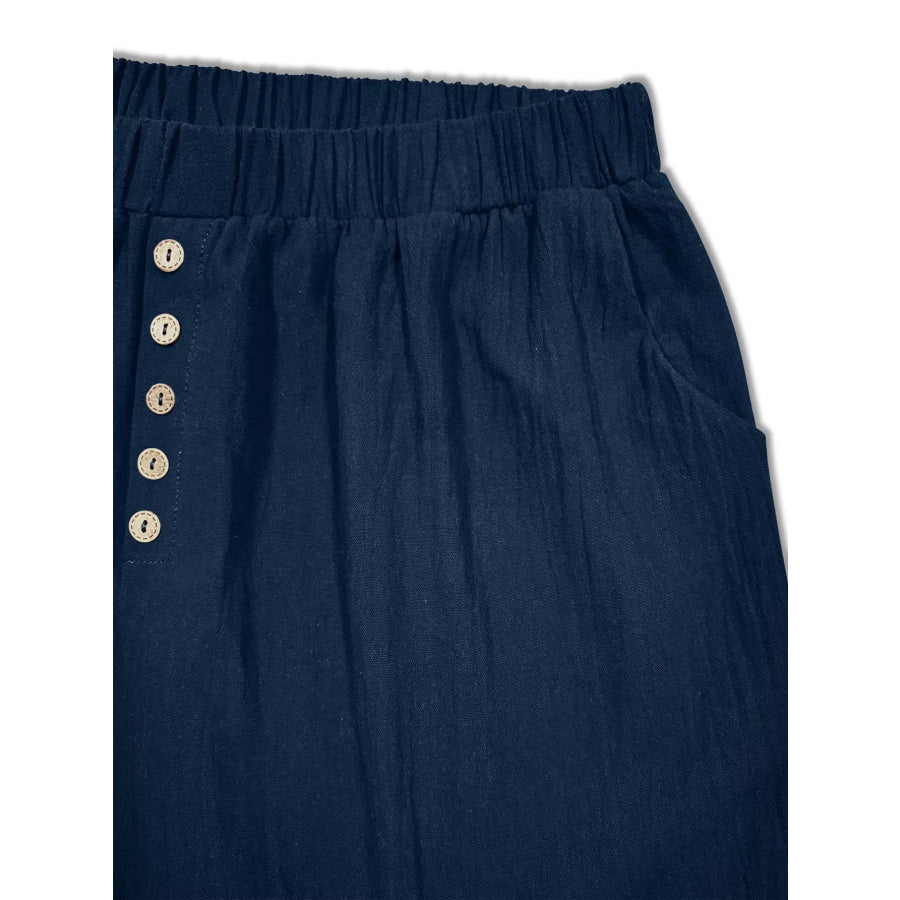 Plus Size Elastic Waist Casual Shorts Apparel and Accessories