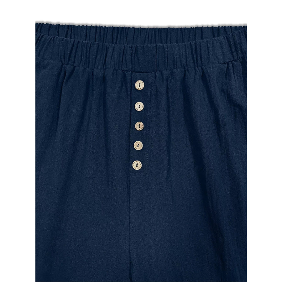 Plus Size Elastic Waist Casual Shorts Apparel and Accessories