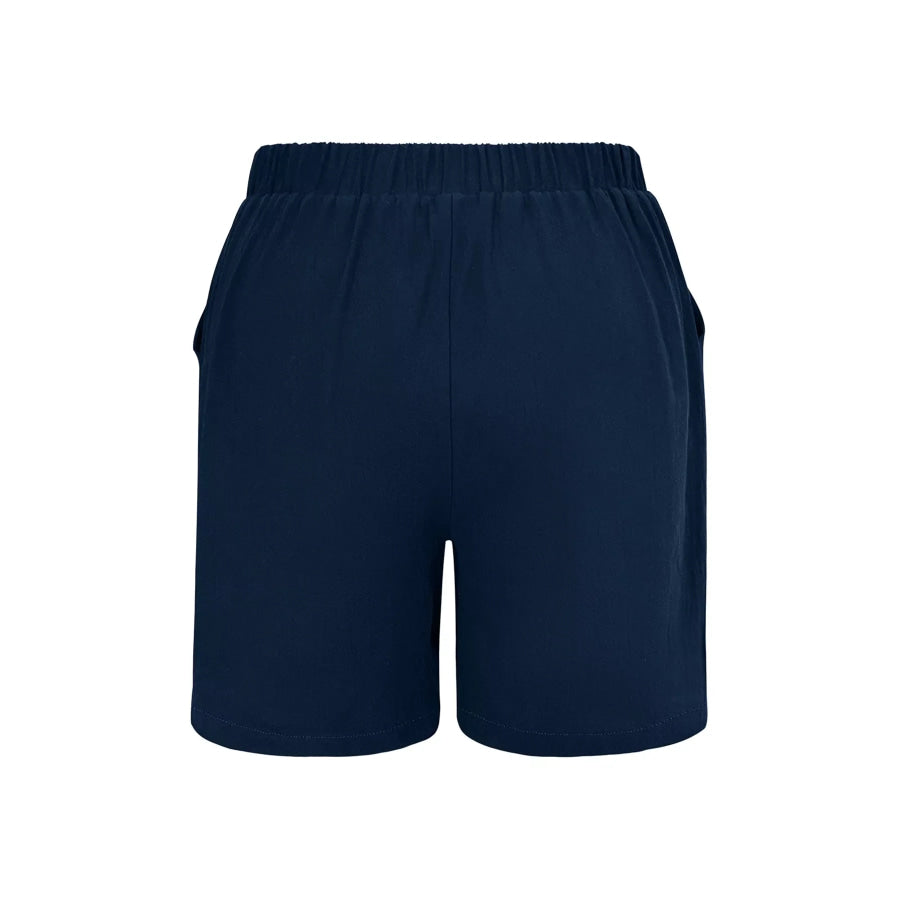 Plus Size Elastic Waist Casual Shorts Apparel and Accessories