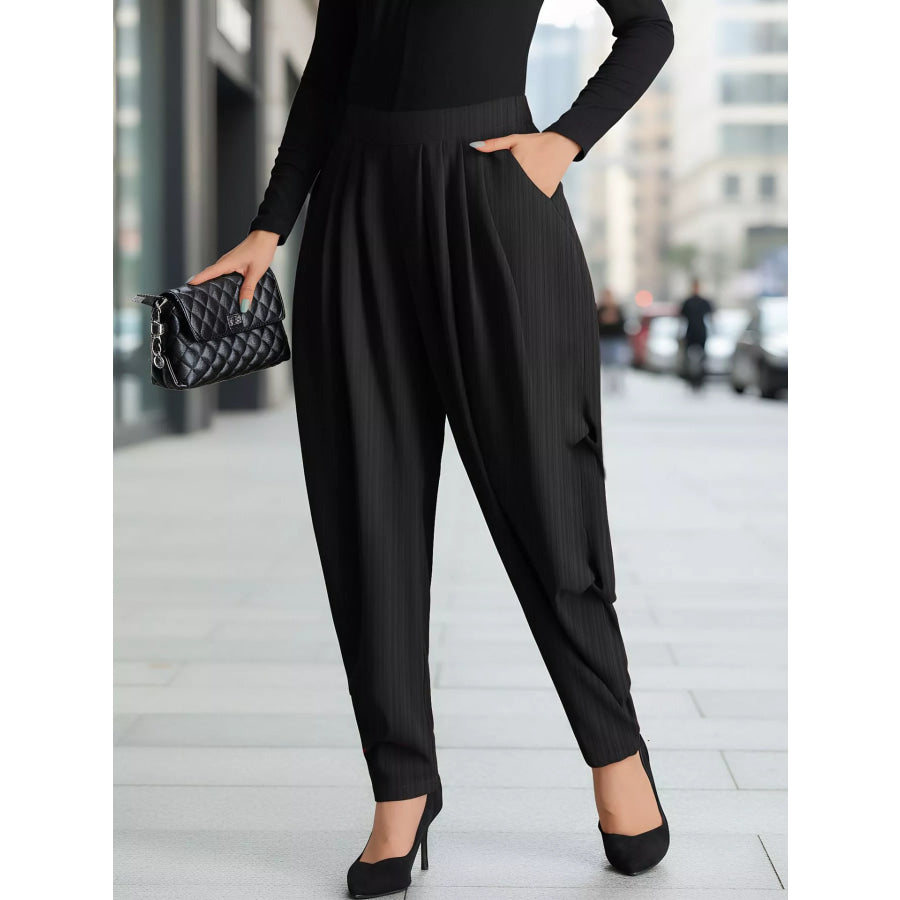 Plus Size Elastic Waist Causal Pants Apparel and Accessories