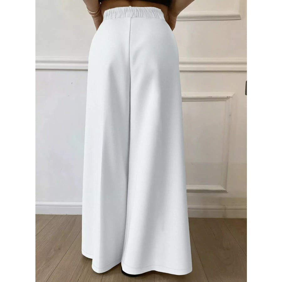 Plus Size Elastic Waist Wide Leg Pants Apparel and Accessories