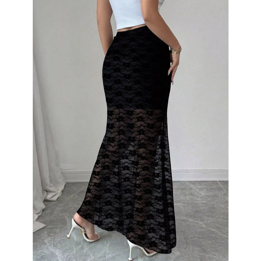 Plus Size Elegant Lace Mermaid Sheer Skirt Apparel and Accessories