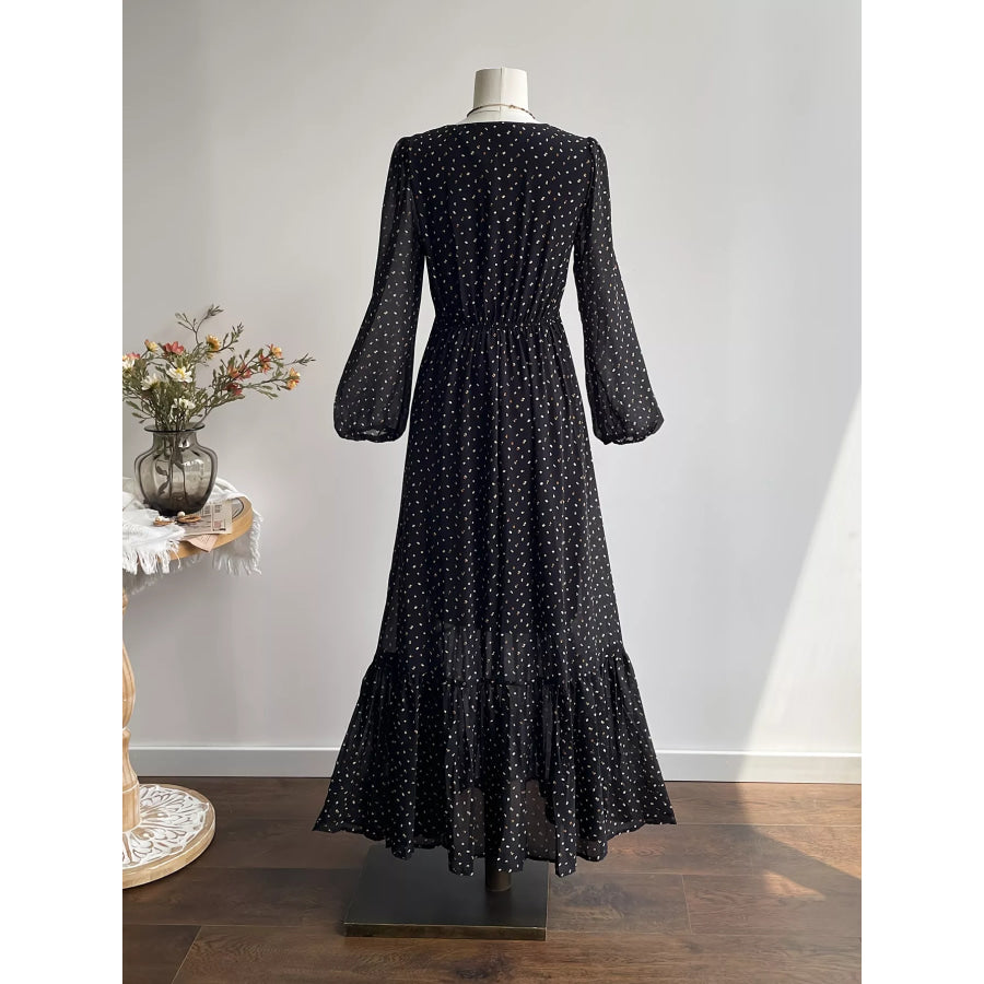 Plus Size Floral Embroidered Polka Dot Maxi Dress Apparel and Accessories