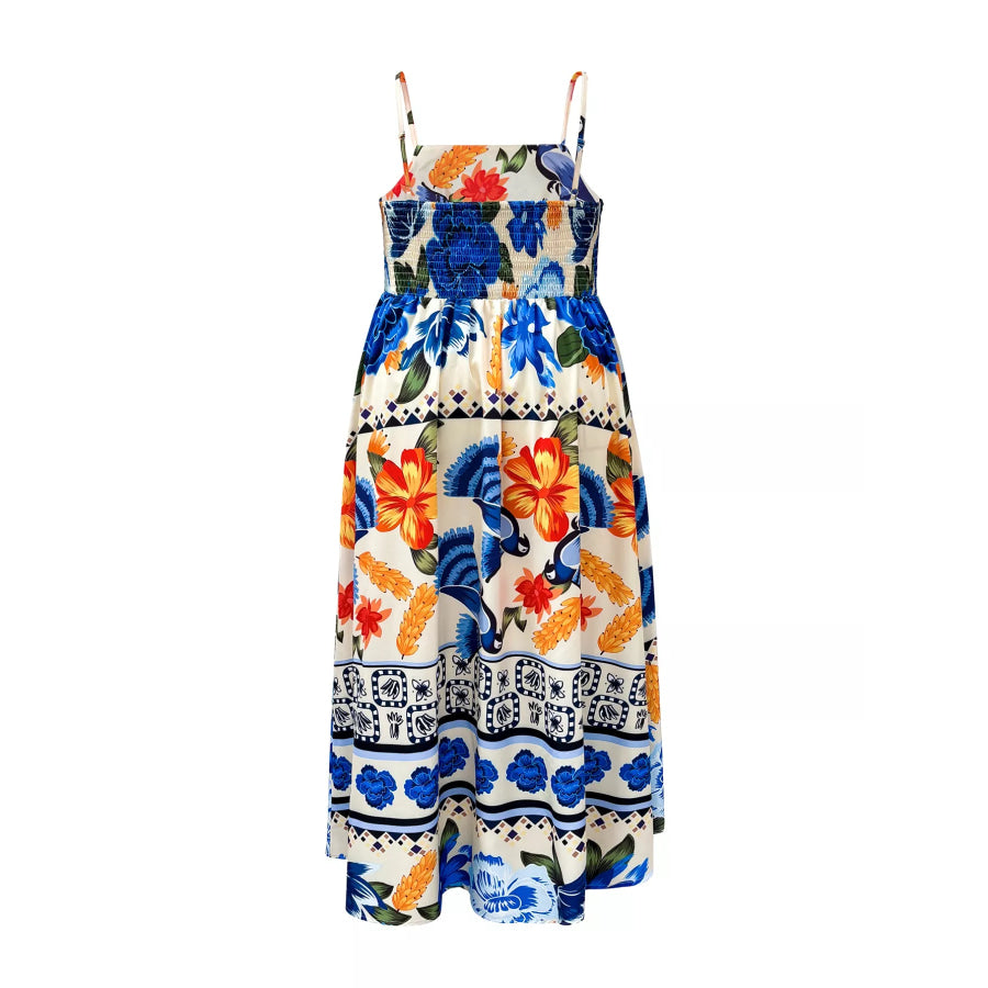 Plus Size Floral Print Spaghetti Strap Maxi Dress Apparel and Accessories