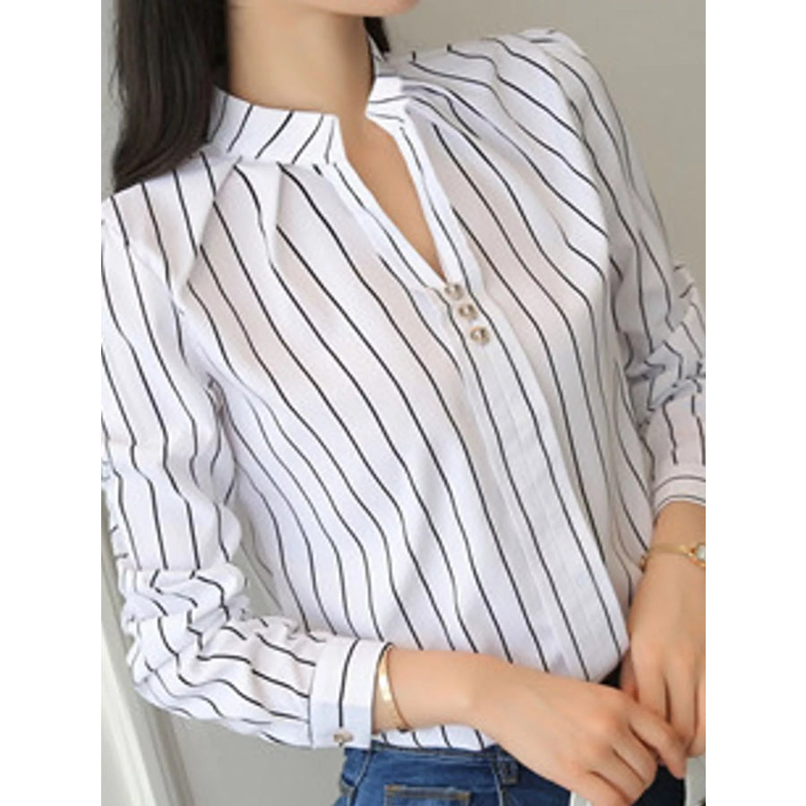 Plus Size Geometric Print Button-Down Shirt Apparel and Accessories