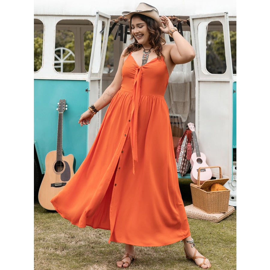 Plus Size Halter Neck Midi Dress Apparel and Accessories